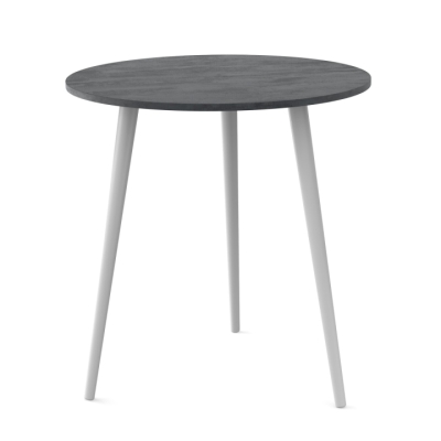 Круглый стол Неман СЭТ-3 Угольный камень 18 мм/Белый