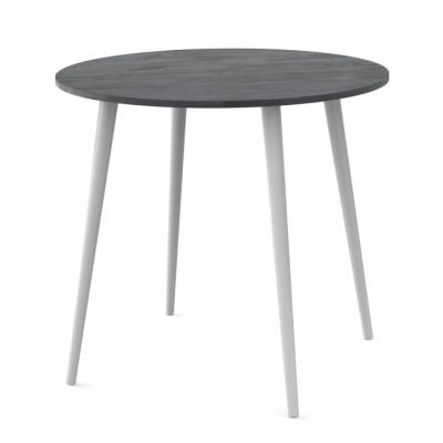 Круглый стол Неман СЭТ-4 Угольный камень 18 мм/Белый