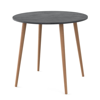 Круглый стол Неман СЭТ-4 Угольный камень 18 мм/Лак