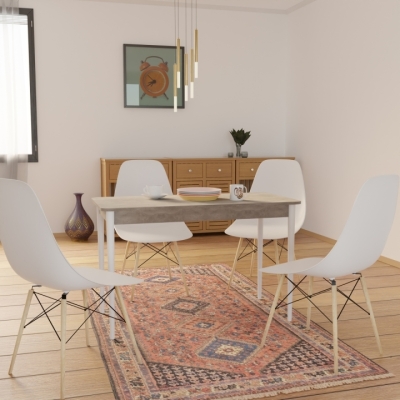 Купить Стол Неман МОНО 1180х580 Бетон/Белый. Фото 3