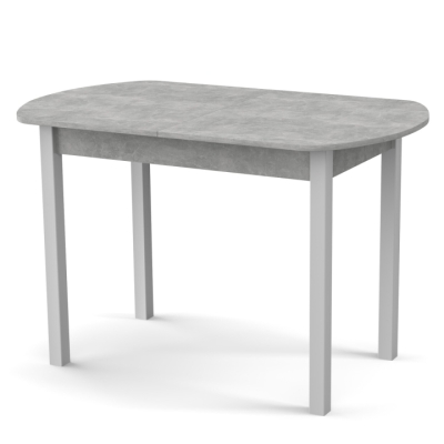 Стол обеденный раздвижной Неман МОДЕРН Бетон/Белый