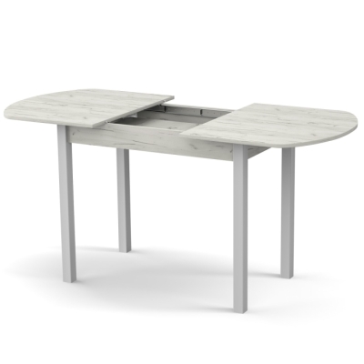 Стол обеденный раздвижной Неман МОДЕРН Дуб крафт белый/Белый