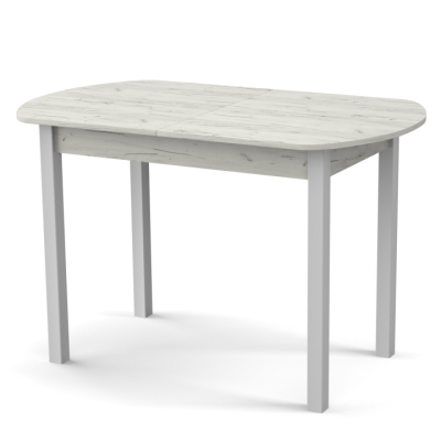 Стол обеденный раздвижной Неман МОДЕРН Дуб крафт белый/Белый