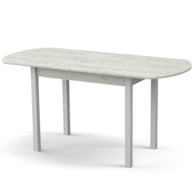 Стол обеденный раздвижной Неман МОДЕРН Дуб крафт белый/Белый