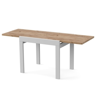 Стол обеденный раздвижной Неман КОРС Дуб крафт золотой/Белый