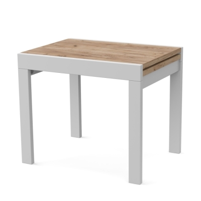 Стол обеденный раздвижной Неман КОРС Дуб крафт золотой/Белый