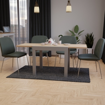 Купить Стол обеденный раздвижной Неман КОРС Дуб сонома/Серый. Фото 4