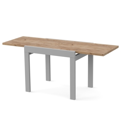 Стол обеденный раздвижной Неман КОРС Дуб крафт золотой/Серый