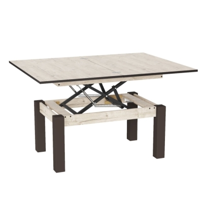 Стіл-трансформер Art In Head B-Fly Glass 900x510x600 Дуб експресив пісочний/Венге ноги/Бежеве скло (TB10111100234)