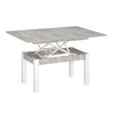 Стол-трансформер Art In Head B-Fly Glass 900x510x600 Ателье светлый/Белые ноги/Жемчужина белая стекло (TB10040400113)