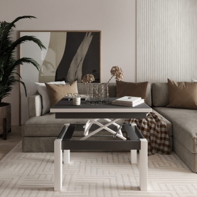 Стол-трансформер Art In Head B-Fly 900x510x600 Графит/Белые ноги (TB09070700110)