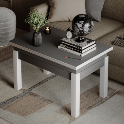 Стол-трансформер Art In Head B-Fly 900x510x600 Графит/Белые ноги (TB09070700110)