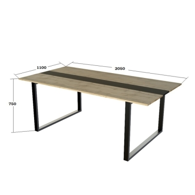  Конференц стол для переговоров КСЛГ-1/18 (2050x1100x750) Дуб Аппалачи Гамма стиль 