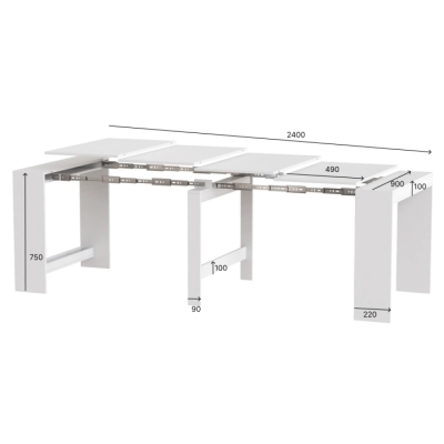 Стол-трансформер Art in Head Python разобранный 2400x750x900 Дуб сонома (TB22130000000)