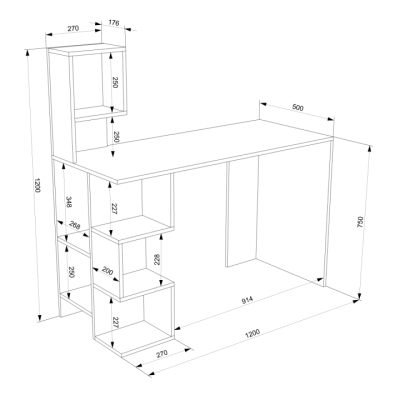 Комп'ютерний стіл FLASHNIKA LEGA 33 (Трюфель/Німфея) (1200мм x 500мм x 1200мм)