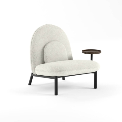 Крісло Soft Lounge зі столиком Boucle Nata/Чорний  75x82x80