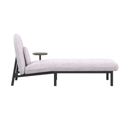 Шезлонг Soft Lounge зі столиком Boucle pink/Чорний 75x182x80