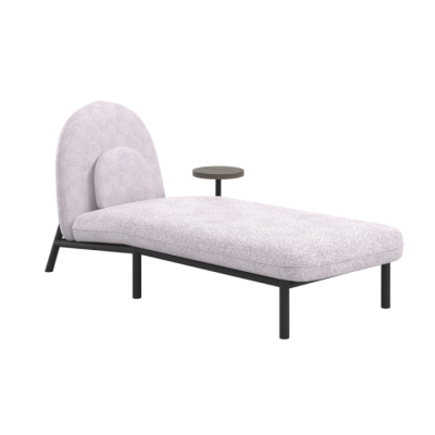 Шезлонг Soft Lounge зі столиком Boucle pink/Чорний 75x182x80