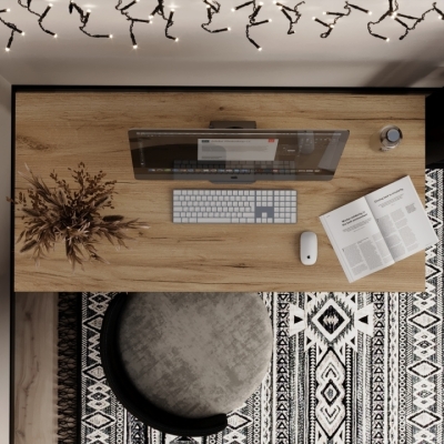 Письменный стол Art in Head Brevity Loft standart 1400х750х670 Дуб крафт золотой/Чёрный металл (TB04120000030)