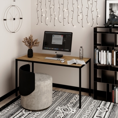 Письменный стол Art in Head Brevity Loft standart 1400х750х670 Дуб крафт золотой/Чёрный металл (TB04120000030)