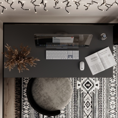 Письменный стол Art in Head Brevity Loft standart 1400х750х670 Графит/Чёрный металл (TB04070000030)