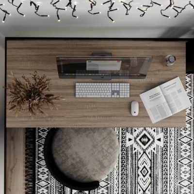 Письменный стол Art in Head Brevity Loft standart 1400х750х670 Дуб винтаж оксид/Чёрный металл (TB04090000030)