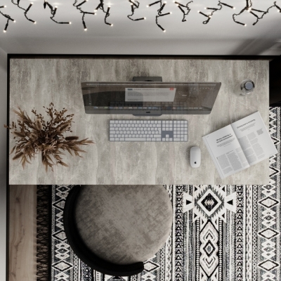 Письменный стол Art in Head Brevity Loft standart 1400х750х670 Ателье светлый/Чёрный металл (TB04040000030)