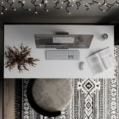 Письменный стол Art in Head Brevity Loft standart 1400х750х670 Белый бриллиант/Белый металл (TB04010000010)