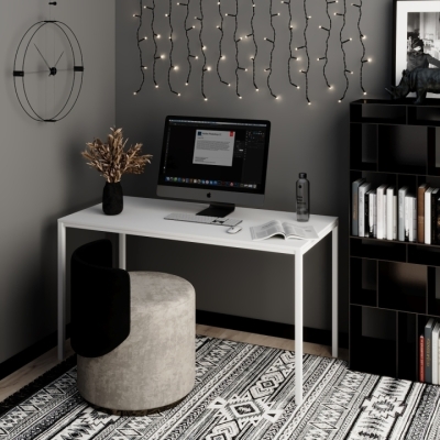 Письменный стол Art in Head Brevity Loft standart 1400х750х670 Белый бриллиант/Белый металл (TB04010000010)