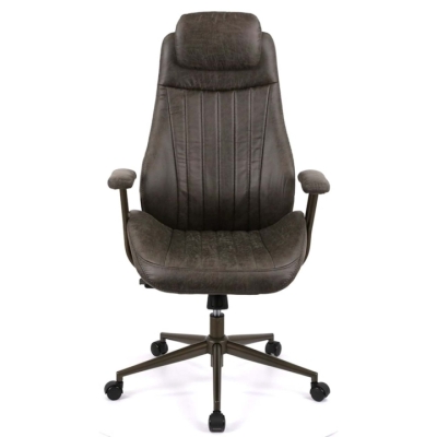 Кресло АКЛАС Саленто R-SR 9663-14P (Иск. замша 02 Dark gray)