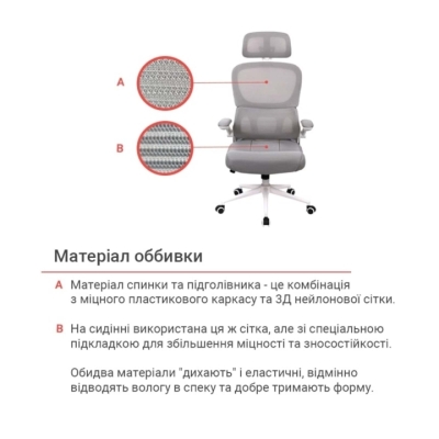 Кресло АКЛАС Терамо WT TILT 7860W (Mesh 09 Grey)