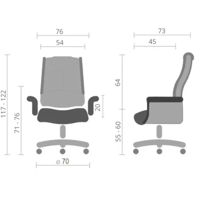 Кресло АКЛАС Брюссон R-SR 9683-11K (Brooklyn 01 Gray)