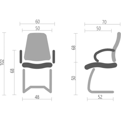 Кресло конференционное АКЛАС Атлант CF (XY-7147-G) (PU Черный)