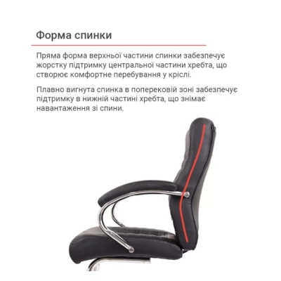 Кресло конференционное АКЛАС Атлант CF (XY-7147-G) (PU Черный)