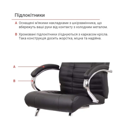 Кресло конференционное АКЛАС Атлант CF (XY-7147-G) (PU Черный)