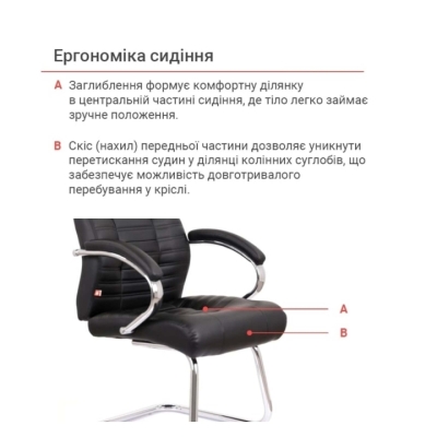 Кресло конференционное АКЛАС Атлант CF (XY-7147-G) (PU Черный)