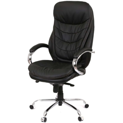 Кресло АКЛАС Валенсия Soft CH MB (Кожа LC-A Black)