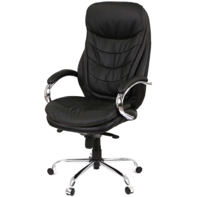 Кресло АКЛАС Валенсия Soft CH MB (Кожа LC-A Black)