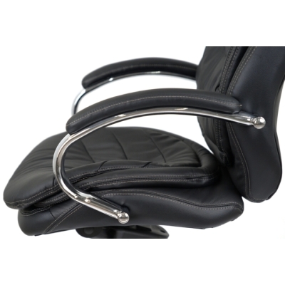Кресло АКЛАС Валенсия Soft CH MB (Кожа LC-A Black/PU Black)