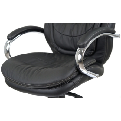 Кресло АКЛАС Валенсия Soft CH MB (Кожа LC-A Black/PU Black)