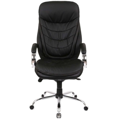 Кресло АКЛАС Валенсия Soft CH MB (Кожа LC-A Black/PU Black)
