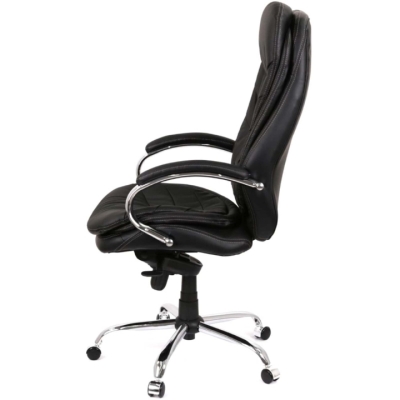 Кресло АКЛАС Валенсия Soft CH MB (Кожа LC-A Black/PU Black)