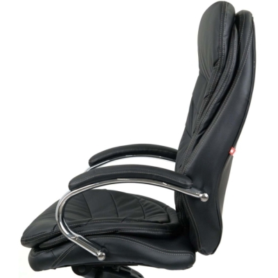 Кресло АКЛАС Валенсия Soft CH MB (Кожа LC-A Black/PU Black)