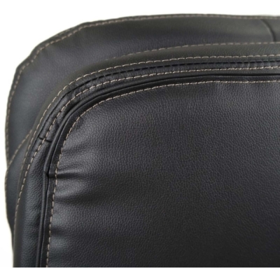 Кресло АКЛАС Валенсия Soft CH MB (Кожа LC-A Black/PU Black)