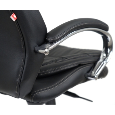 Кресло АКЛАС Валенсия Soft CH MB (Кожа LC-A Black/PU Black)