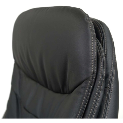 Кресло АКЛАС Валенсия Soft CH MB (Кожа LC-A Black/PU Black)