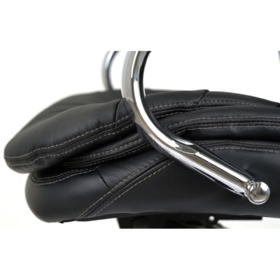 Кресло АКЛАС Валенсия Soft CH MB (Кожа LC-A Black/PU Black)