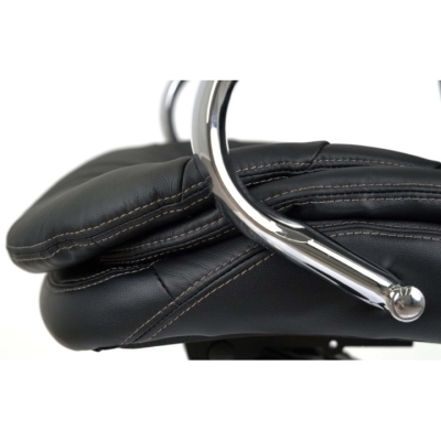 Кресло АКЛАС Валенсия Soft CH MB (Кожа LC-A Black/PU Black)