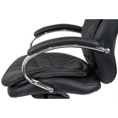 Кресло АКЛАС Валенсия Soft CH MB (Кожа LC-A Black/PU Black)