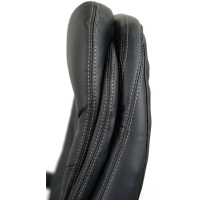 Кресло АКЛАС Валенсия Soft CH MB (Кожа LC-A Black/PU Black)